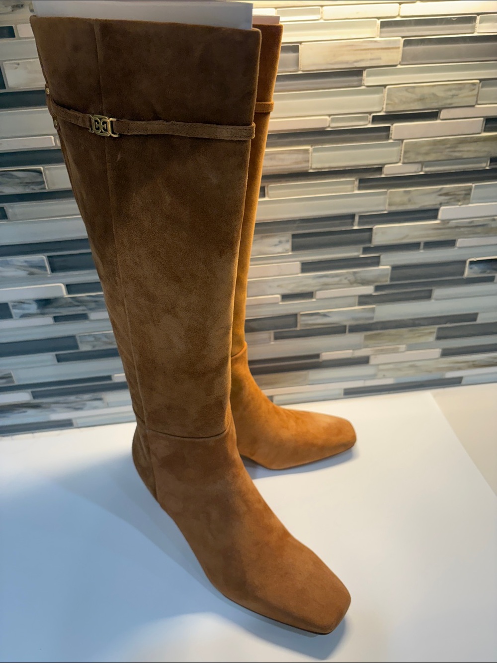 Sam Edelman Lyla Cognac Suede Over-the-Knee Boots
